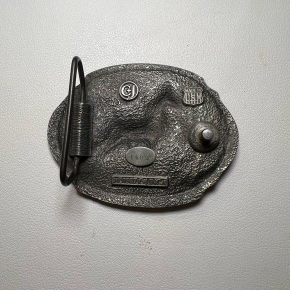 Vintage 1987 CJ Inc. Pewter Horse Belt Buckle – Made in USA – #1409 - Picture 2 of 8
